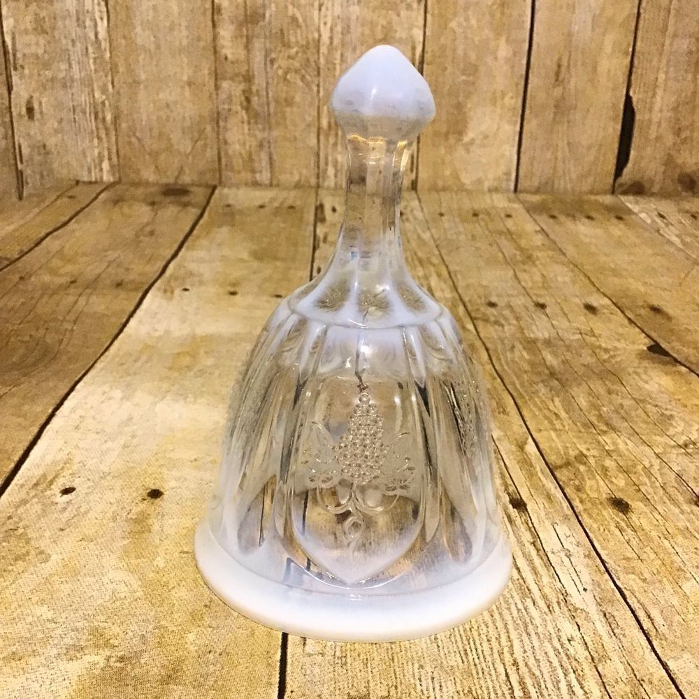 Fenton French Opalescent Bell Grapes Leaves